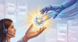 AI handing off to a human for handling complex issues and providing empathy