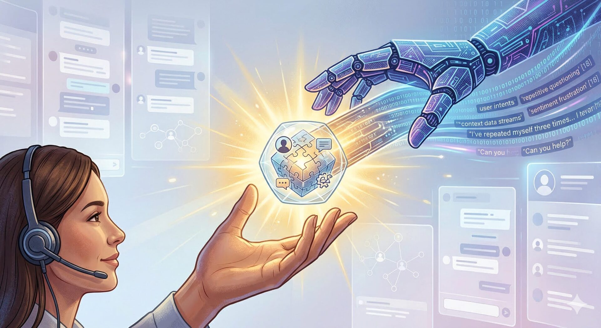 AI handing off to a human for handling complex issues and providing empathy